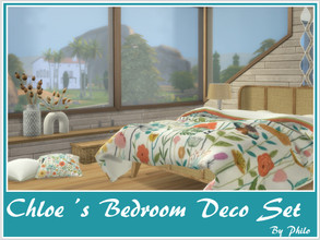 Sims 4 — Chloe's Bedroom Deco Set [Meshes required] by philo — This set consists of 6 refurbished matching items.