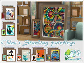 Sims 4 — Retro ReBOOT_Chloe's Standing Paintings by philo — Standing paintings for colorful interior. 