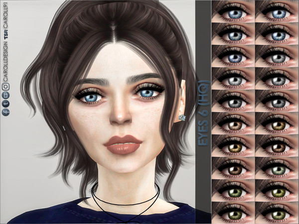 Sims 4 — Eyes 6 (HQ) by Caroll912 — - A realistic face paint eye colours. - 20 recolours total: ~ 5 x bright blue eyes ~