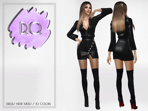 Sims 4 — D.O.Lilac Dress 59 by DOLilac — Custom thumbnail 10 Colors Adult-Elder-Teen-Young Adult For Female Custom