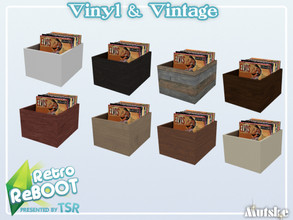 Sims 4 — Retro ReBOOT Vinyl Album Crate A by Mutske — Vintage and Vinyl for you home or store. This crate is part of the