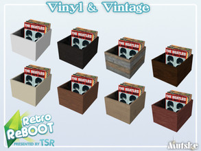 Sims 4 — Retro ReBOOT Vinyl Album Crate B by Mutske — Vintage and Vinyl for you home or store. This crate is part of the