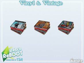 Sims 4 — Retro ReBOOT Vinyl Stack of Records by Mutske — Vintage and Vinyl for you home or store. This records are part