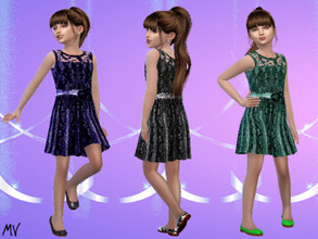 Sims 4 — Children's dress Daphne by MeuryVidal — A dress model for parties on hot days.