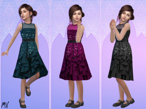 Sims 4 — Grace Kids Dress by MeuryVidal — Beautiful formal dress for weddings.