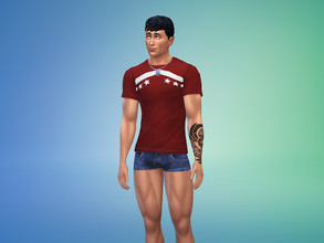 Sims 4 — Mini denim short for male sims (T/E) by JudithSilverWings — In game there's mini jeans for women, but the only
