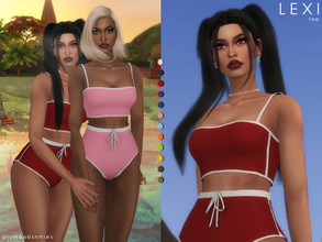 Sims 4 — LEXI | top by Plumbobs_n_Fries — New Mesh Athletic Crop Top HQ Texture Female | Teen - Elders Hot Weather