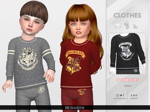 Sims 4 — Harry Potter PJs Sweater for Toddler 01 by remaron — -06 Swatches available -Toddler Category -Custom CAS