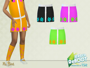 Sims 4 — RetroReBOOT 70s Skirt by Pelineldis — Back to the flower power time of the early 70s. A cute skirt for girls to