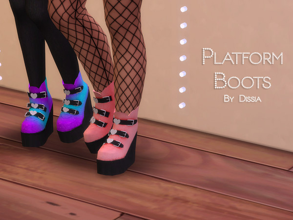 Sims 4 — Platform Boots by Dissia — Platform Boots 35 swatches
