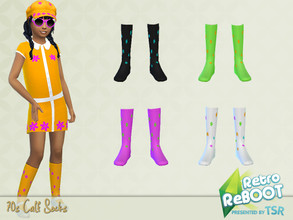 Sims 4 — RetroReBOOT 70s Calf Socks by Pelineldis — Back to the flower power time of the early 70s. Some calf socks to