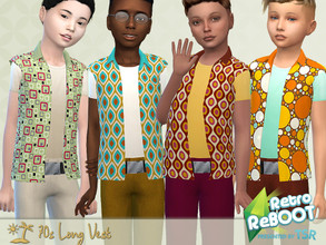 Sims 4 — RetroReBOOT 70s Long Vest - Needs Island Living by Pelineldis — Back to the flower power time of the early 70s.