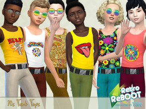 Sims 4 — RetroReBOOT 70s Tank Top by Pelineldis — Back to the flower power time of the early 70s. A cool tank top for
