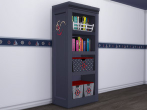 Sims 4 — All At Sea Toddler Bookcase by seimar8 — Toddler bookcase with a nautical theme. Part of All At Sea set Parent