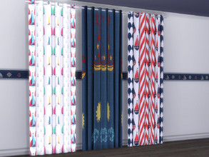 Sims 4 — All At Sea Toddler Curtains by seimar8 — Toddler/childrens curtains. Comes in three swatch patterns. Part of All