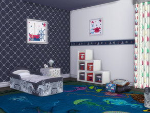 Sims 4 — All At Sea Toddler Walls by seimar8 — Toddler walls with a nautical theme. Part of All At Sea set. Base Game