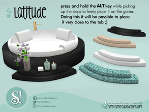 Sims 4 — Latitude Steps for tub by SIMcredible! — by SIMcredibledesigns.com available at TSR 4 colors variations 