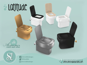 Sims 4 — Latitude Toilet by SIMcredible! — by SIMcredibledesigns.com available at TSR 4 colors + variations 