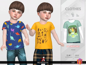 Sims 4 — ReMaron_T_CartersShirt01 by remaron — Request from Lulu_G (VIP Member) -06 Swatches available -Toddler Category