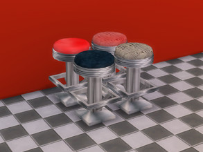 Sims 4 — Retro ReBOOT R&R Diner Bar Stool by seimar8 — Diner/bar stool 1950's style. Comes in four swatch patterns.
