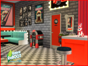 Sims 4 — Retro ReBOOT R&R Bar Set by seimar8 — Here are nine recolors that make up my R&R Bar set. Perfect for a