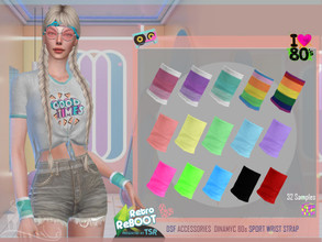 Sims 4 — Retro ReBOOT DSF ACCESSORIES  DINAMYC 80s SPORT WRIST STRAP by DanSimsFantasy — This sports wristband