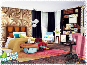 Sims 4 — Retro ReBOOT - RITA - Bedroom by marychabb — I present a room - Bedroom, that is fully equipped. Tested. 12,789