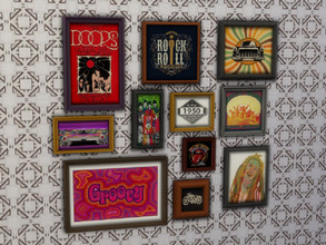Sims 4 — Retro ReBOOT 70's Living Funky Art by seimar8 — A collection of funky art 70's style. Part of 70's Living Funky