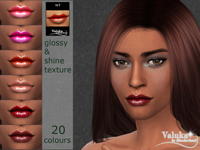 Sims 4 — Lips N1 by Valuka — 20 colours. You can find it in lipsticks. Thumbnail for identification. HQ compatible.