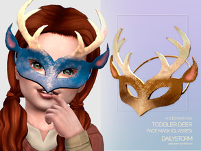 Sims 4 — Deer Mask Toddler by DailyStorm — Deer horns face mask for toddlers. Available in 10 swatches. - new mesh - all