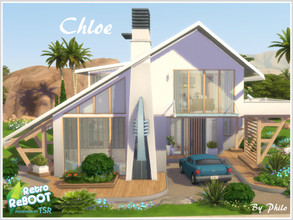 Sims 4 — Retro ReBOOT_Chloe by philo — With its bright colors, its typically atomic retro cats and its exposed stones,