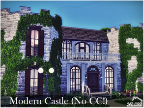 Sims 4 — Modern Castle (No CC!) by nobody13922 — A small stone castle, elegant on the outside. However, inside, it hides