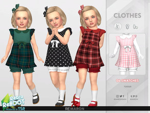 Sims 4 — Retro ReBOOT 50s Dress for Toddler 01 by remaron — ==== NEW MESH ==== -06 Swatches available -All lods -Custom