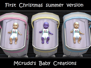 Sims 4 — First Christmas summer version by mcrudd — All of your babies will wear the same outfit. Boys, girls and aliens
