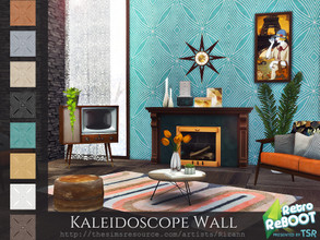 Sims 4 — Retro ReBOOT - Kaleidoscope Wall by Rirann — Kaleidoscope Wall 8 color variations in one file Works for all 3