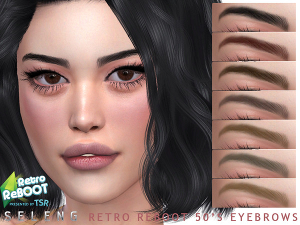 Sims 4 — Retro ReBOOT 50's Eyebrows by Seleng — Female 10 colours Custom Thumbnail The picture was taken with HQ mod