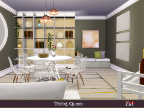 Sims 4 — Dining Queen by evi — Modern dining room with lots of natural light