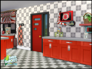 Sims 4 — Retro ReBOOT R&R Kitchen Diner Set by seimar8 — Retro style kitchen diner set. Comes in three main swatch