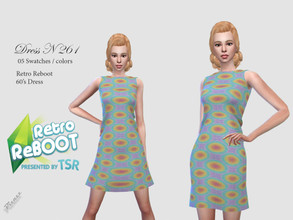 Sims 4 — retro reboot DRESS 261 by pizazz — NEW MESH INCLUDED 5 COLOR SWATCHES