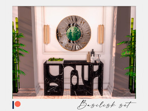 Sims 4 — Basilisk set Patreon Early Access for TSR by Winner9 — Hallway set includes console, mirror, wall lamp, bottles