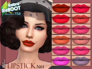 Sims 4 — [MH] Retro ReBOOT Lipstick N61 by MagicHand — --16 available colors-- --Compatible with HQ settings-- --CAS