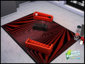 Sims 4 — Retro ReBOOT Google Eyed Rugs by seimar8 — Red retro rugs. Comes in three swatch patterns. Base Game