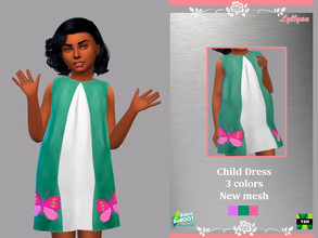 Sims 4 — Retro ReBOOT-Child dress Sandra by LYLLYAN — Child dress in 3 swatches New mesh Custom thumbnail