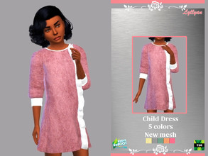 Sims 4 — Retro ReBOOT-Child dress Elba by LYLLYAN — Child dress in 5 swatches New mesh Custom thumbnail