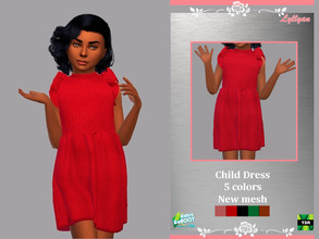Sims 4 — Retro ReBOOT-Child dress Allana by LYLLYAN — Child dress in 5 swatches New mesh Custom thumbnail