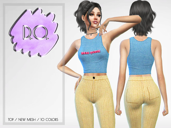 Sims 4 — D.O.Lilac Crop Top 67 by DOLilac — Custom thumbnail 10 Colors Adult-Elder-Teen-Young Adult For Female Custom