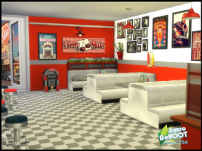 Sims 4 — Retro ReBOOT 50's Diner Walls by seimar8 — Two swatch patterns of 50's retro walls. Part of 50's Diner set. Base