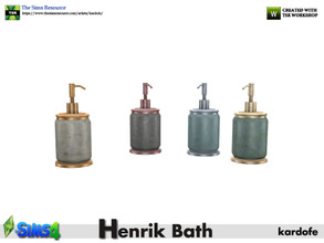 Sims 4 — kardofe_Henrik Bath_Soap dispenser by kardofe — Soap dispenser, to match the decorative pots, available in four
