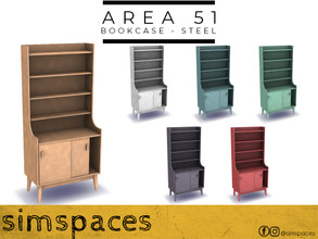 Sims 4 — Area 51 - bookcase - steel by simspaces — Part of the Area 51 set: a bookcase to hold all of your secrets. Made