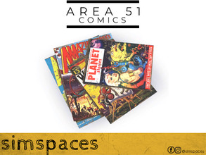 Sims 4 — Area 51 - comics by simspaces — Part of the Area 51 set: vintage pulp comics that paint a totally fictional